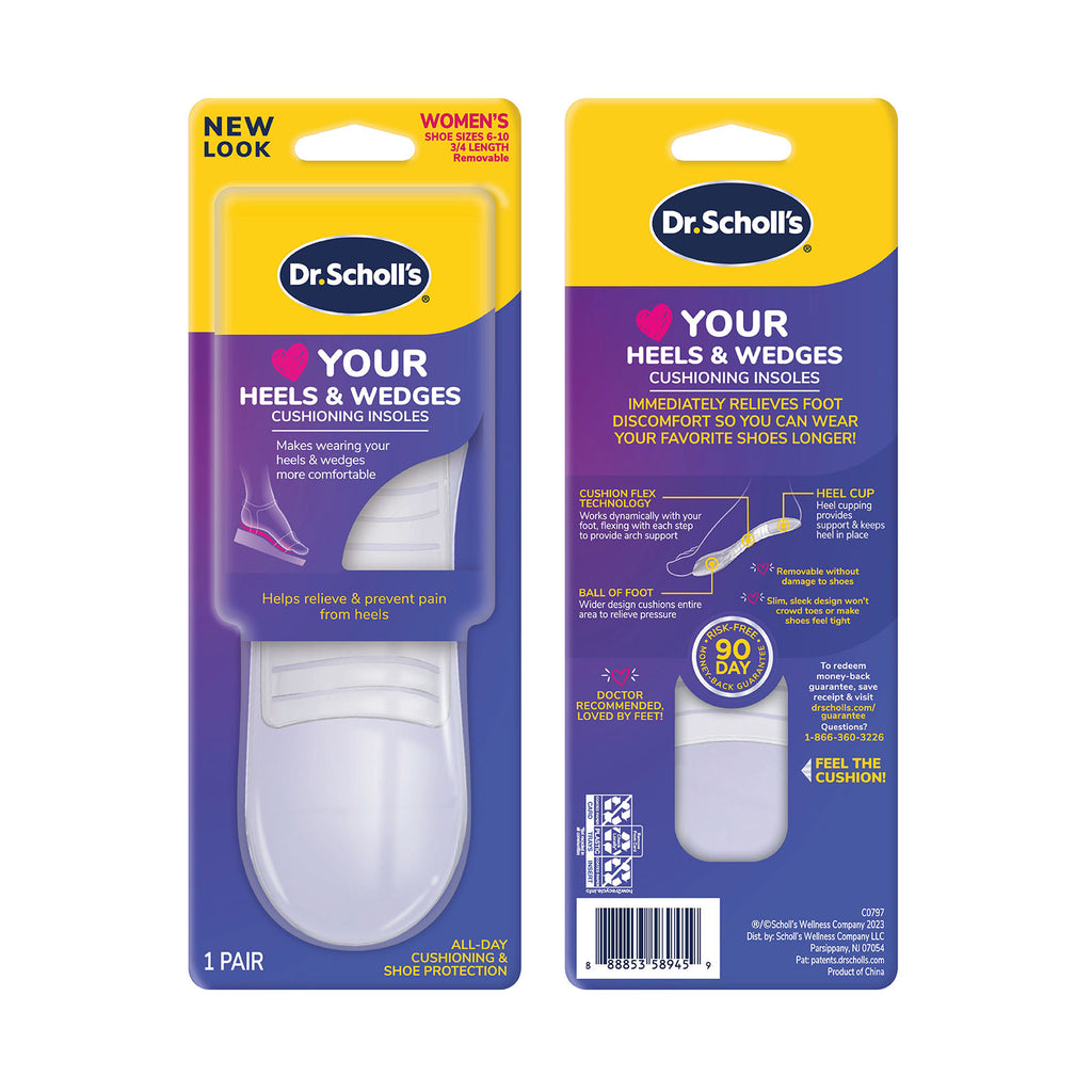 Dr Scholl's Love Your HEELS & WEDGES 3/4 Length Insoles