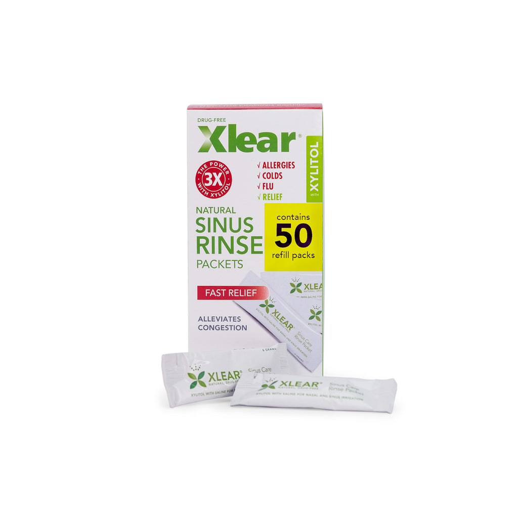 Xlear Natural Sinus Rinse Packets with Xylitol Refill Solution (6g x 50 pkts)