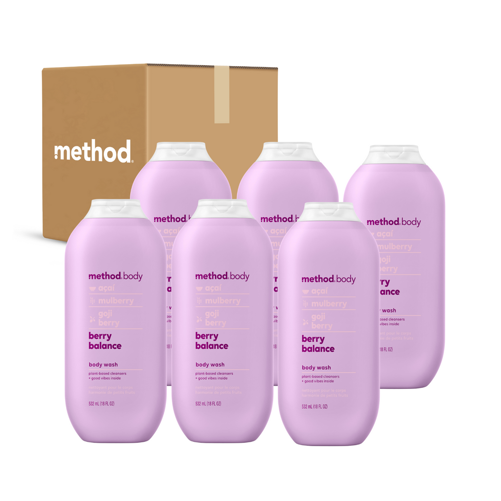 (carton of 6) body wash 532ml - berry balance