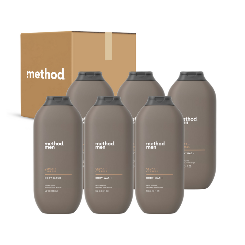 (carton of 6) body wash 532ml - cedar + cypress