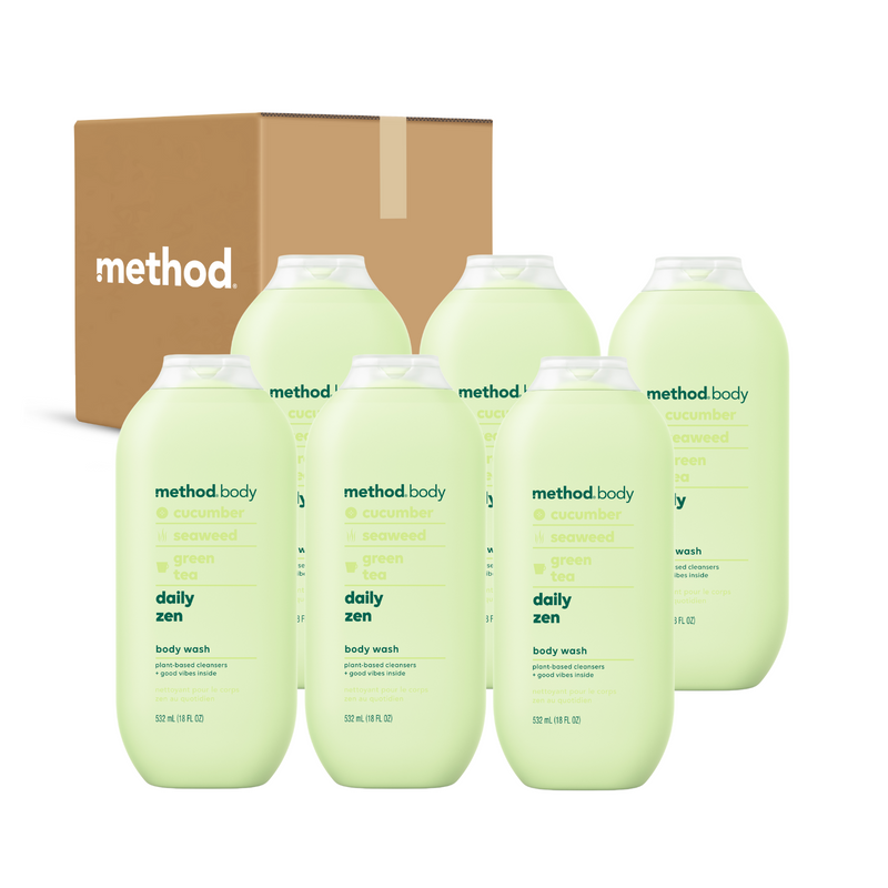 (carton of 6) body wash 532ml - daily zen