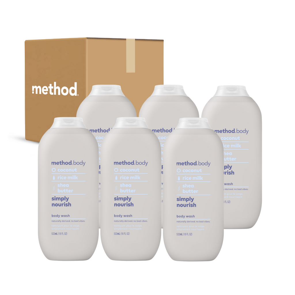 (carton of 6) body wash 532ml - simply nourish